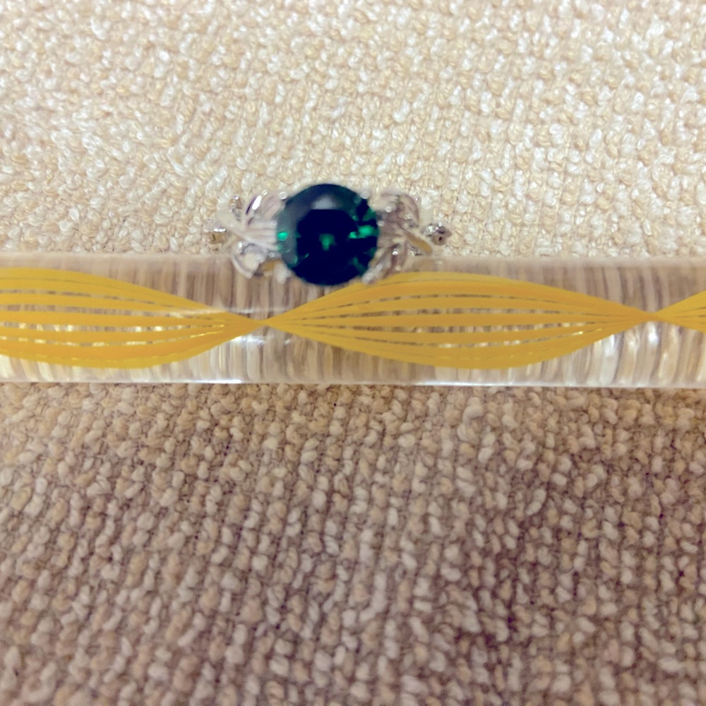 Lab created Emerald Vine Ring